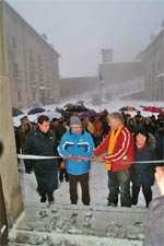 Halloran inspecting a slab of a painting project