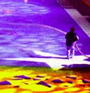 hose the surface and again